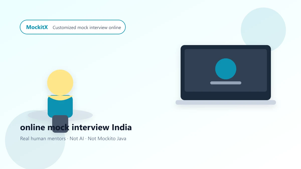 online mock interview India — candidate practicing with a human mentor on MockitX