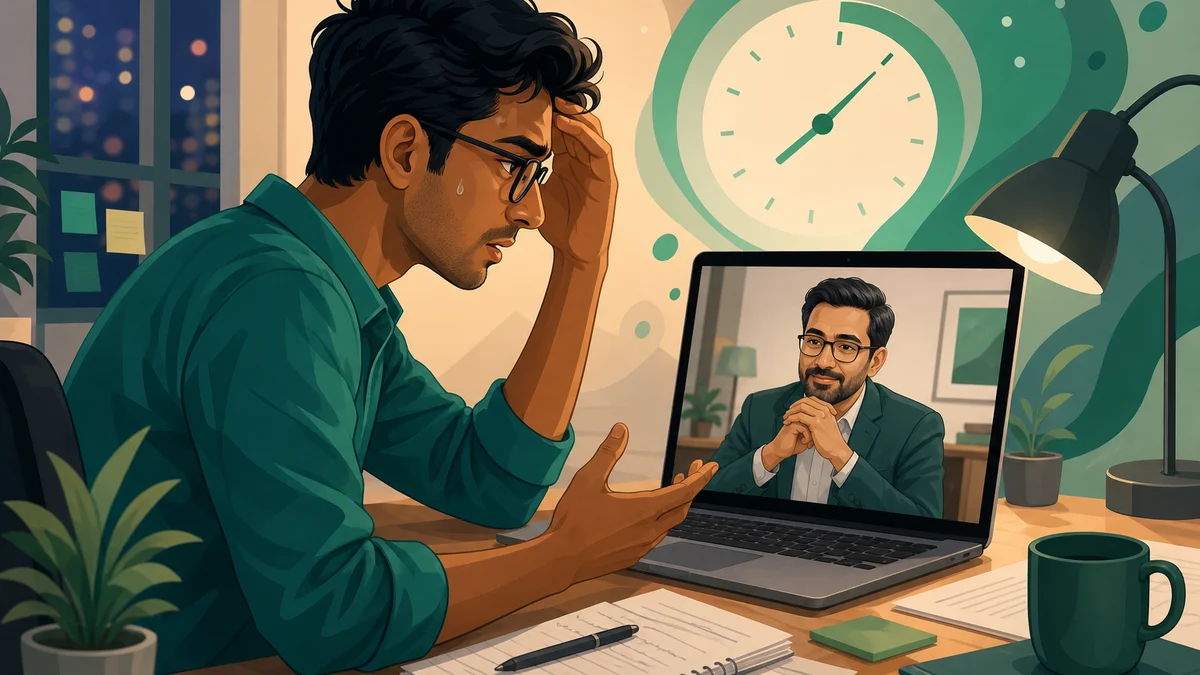 last minute interview preparation — candidate practicing with a human mentor on MockitX